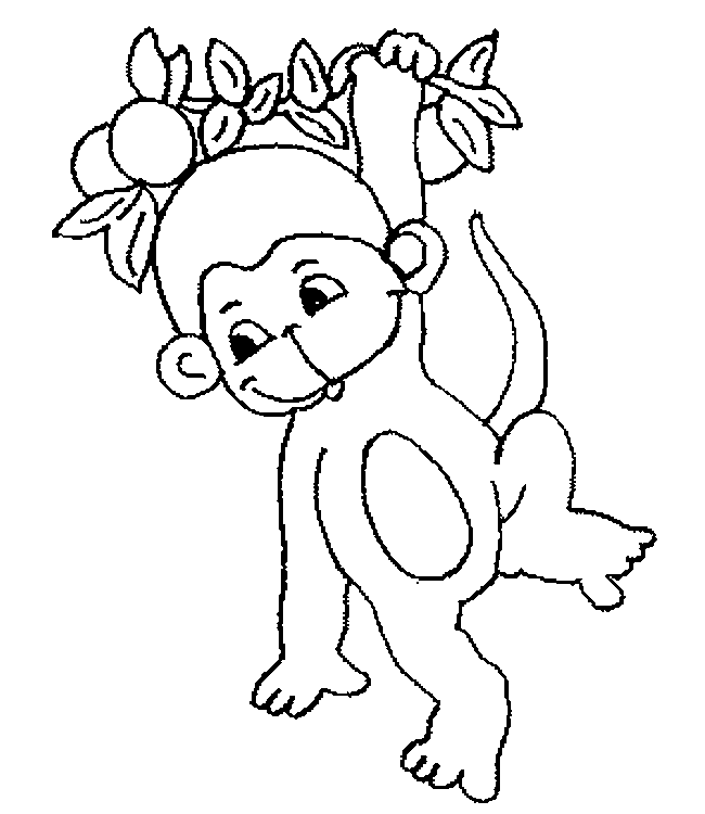 Dibujos de monos para colorear. Dibujos infantiles de monos para pintar.