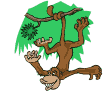 Gifs animados de un mono en el árbol